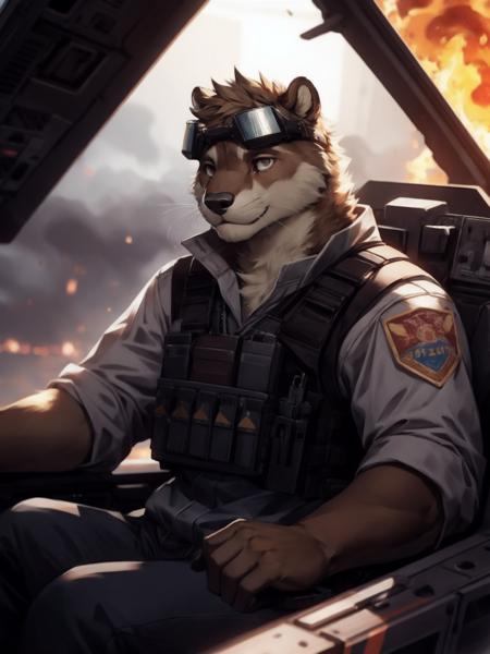 35598-2782875822-furry otter, brown fur, pilot, sitting in cockpit, battle, wearing large flight goggles, transparent goggles, fire, smoke, bulle.png